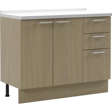 Mueble base 3 puertas cubierta.