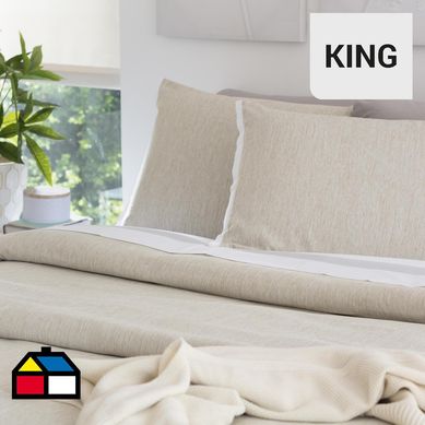 Funda plumn beige king