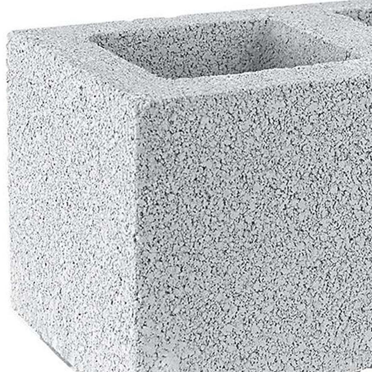  - 190x190x390 mm Bloque Cemento Económico Liso Gris