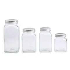 JUST HOME COLLECTION - Set de 4 frascos vidrio con tapa