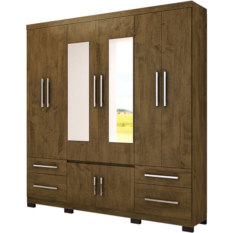 Clóset 8 Puerta(s) 4 Cajón(es) 7 Repisa(s) 201x222x47 cm Café