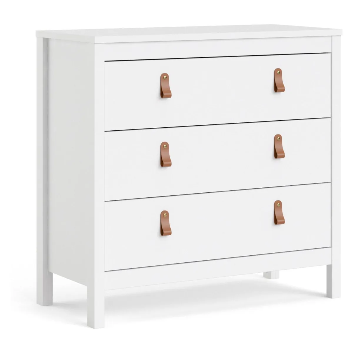 TVILUM - Cómoda 3 Cajón 82,1x79,7x38,4 cm Blanco