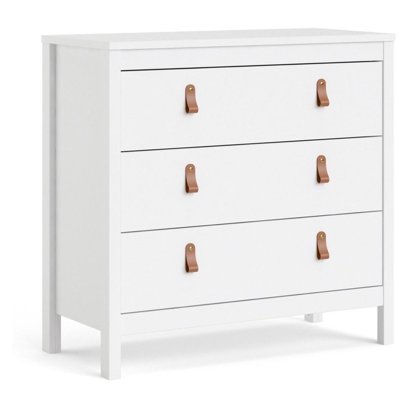 TVILUM - Cómoda 3 Cajón 82,1x79,7x38,4 cm Blanco
