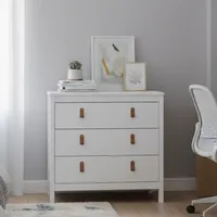 Cómoda 3 Cajón 82,1x79,7x38,4 cm Blanco