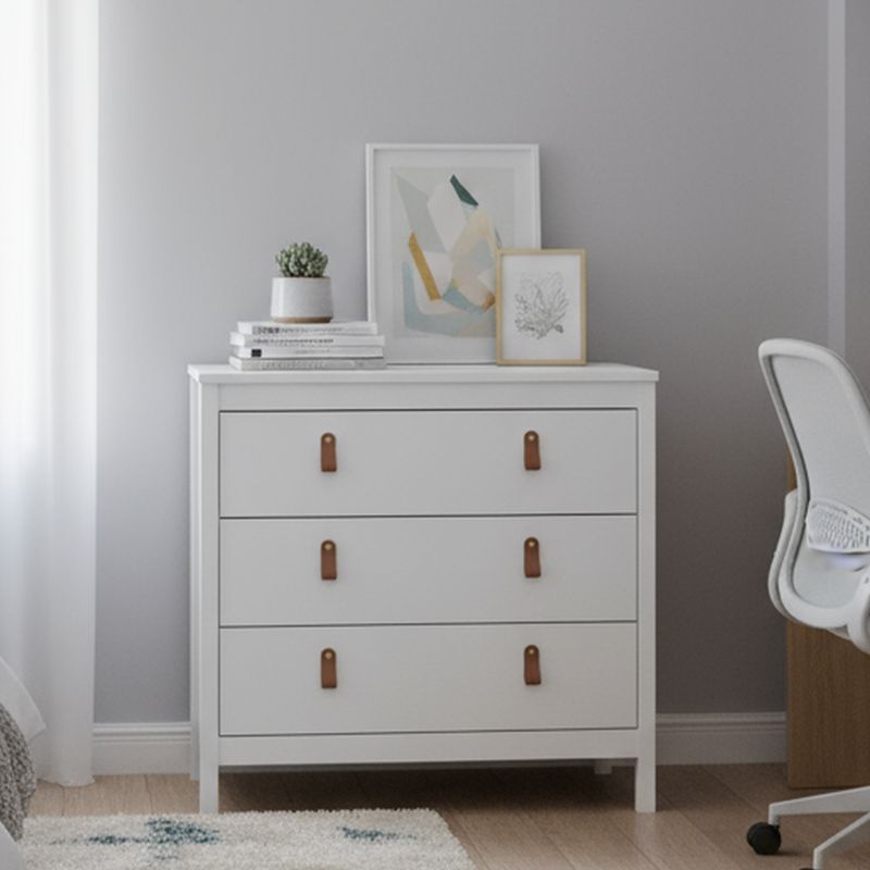 TVILUM - Cómoda 3 Cajón 82,1x79,7x38,4 cm Blanco