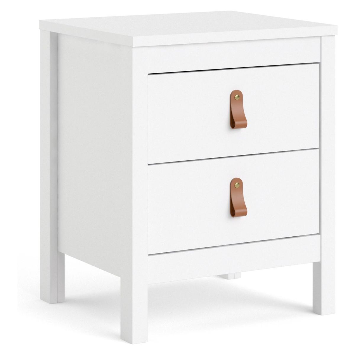 TVILUM - Velador 2 Cajón 43,6x54,1x38,4 cm Blanco