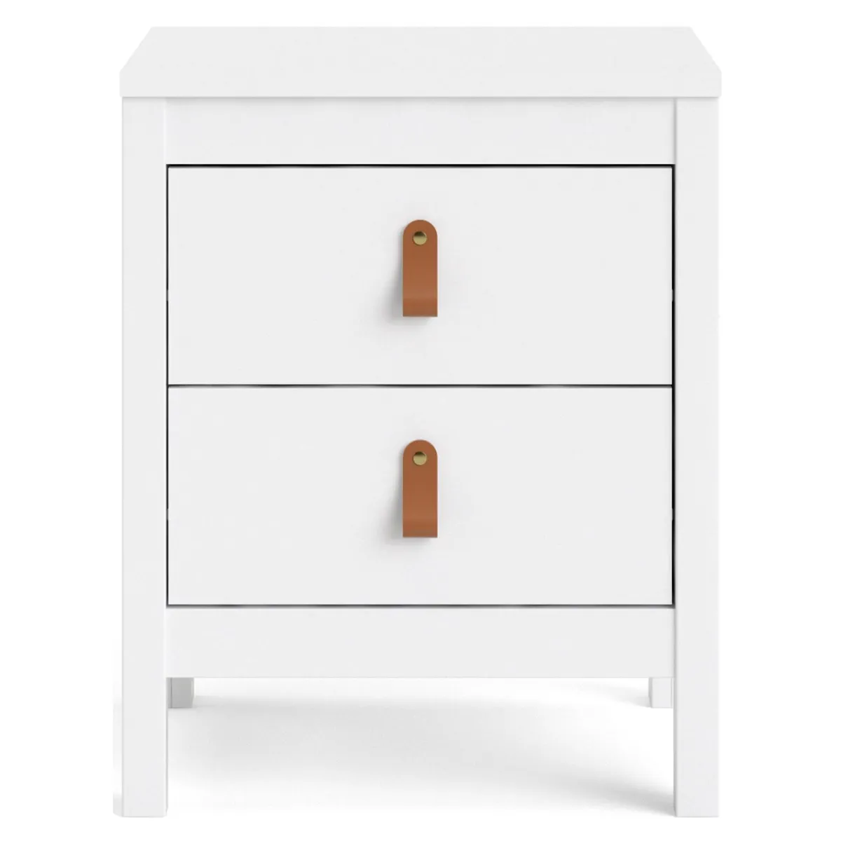 TVILUM - Velador 2 Cajón 43,6x54,1x38,4 cm Blanco