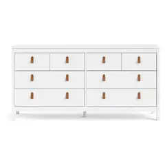 TVILUM - Cómoda 8 Cajón 159,4x79,7x38,4 cm Blanco