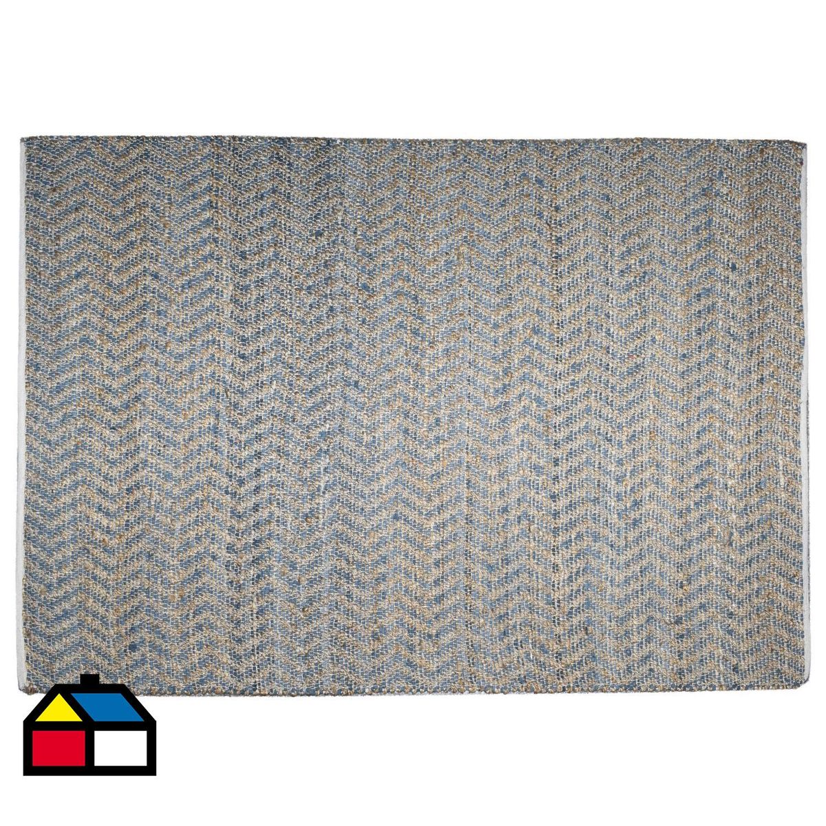 JUST HOME COLLECTION - Alfombra Bazar 160x230 cm Yute Azul Claro