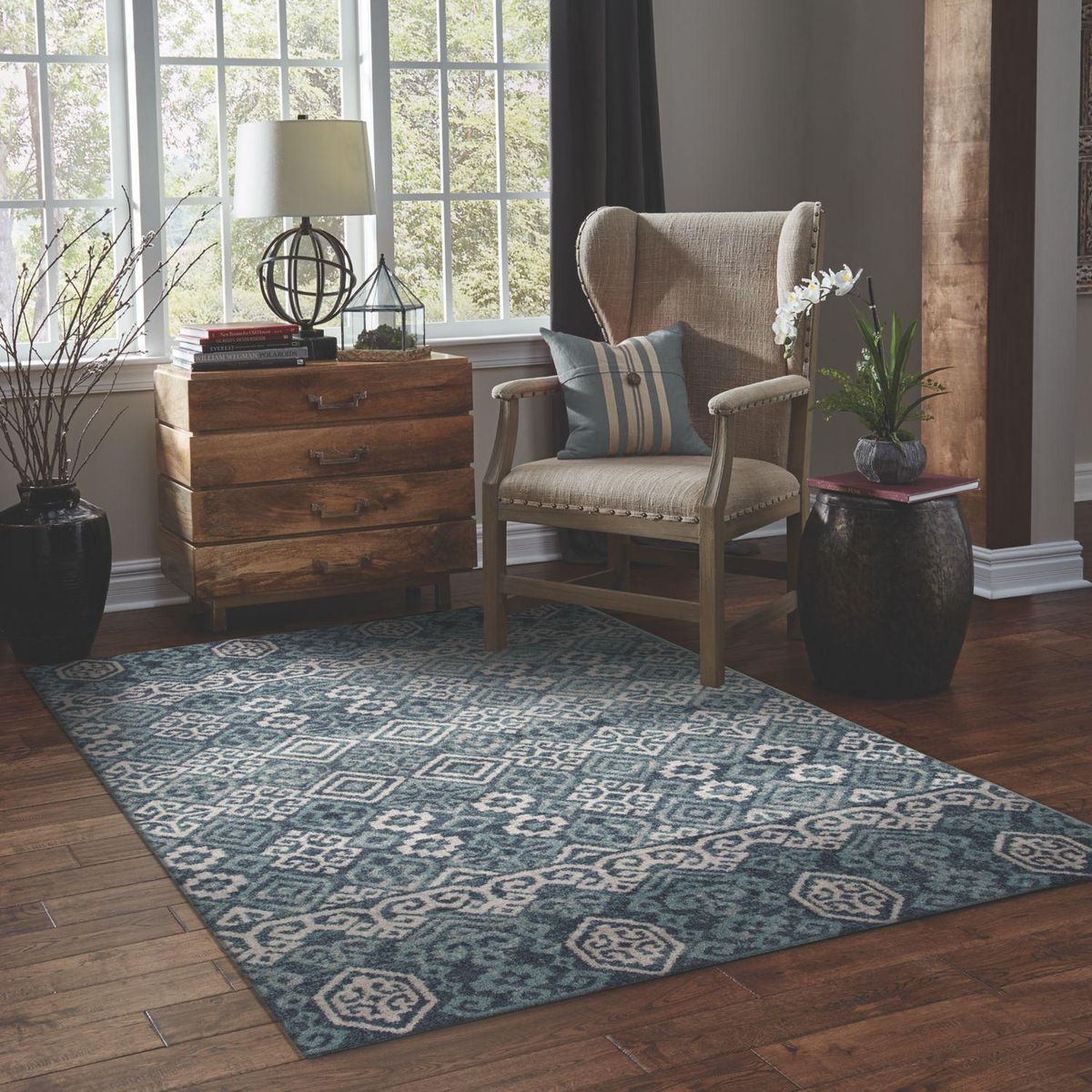 JUST HOME COLLECTION - Alfombra Calgary 120x170 cm Polipropileno Azul