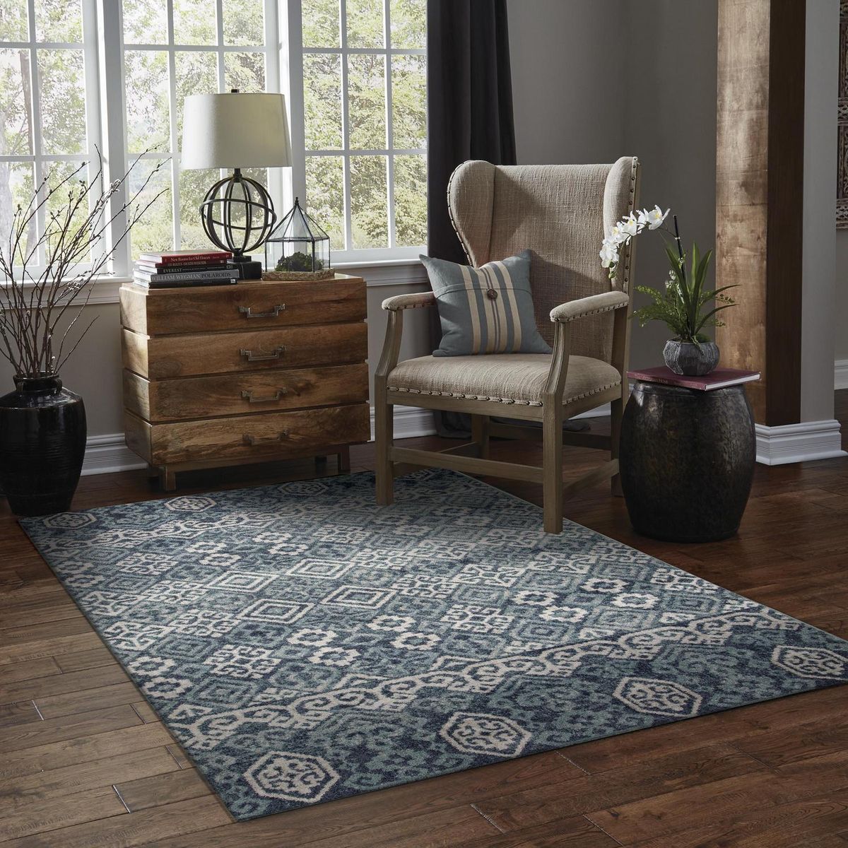 JUST HOME COLLECTION - Alfombra Calgary 160x235 cm Polipropileno Azul