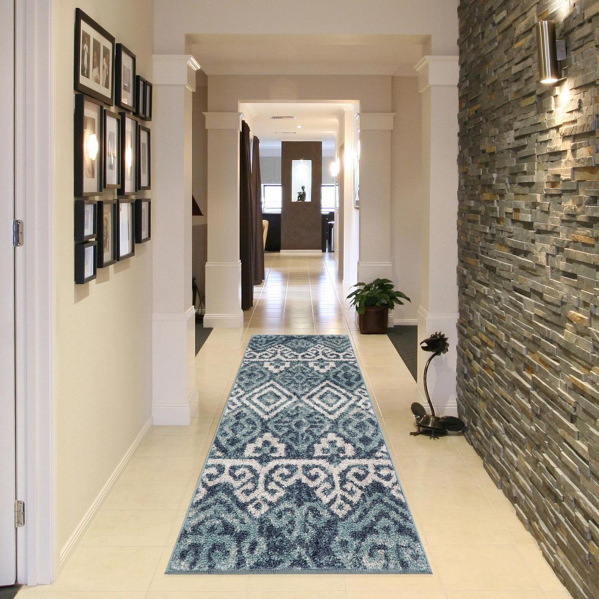 JUST HOME COLLECTION - Alfombra Calgary 60x110 cm Polipropileno Azul