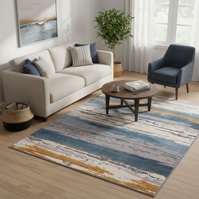 Imagen 2 del producto Alfombra Lineas 120x170 cm Polipropileno Azul Claro