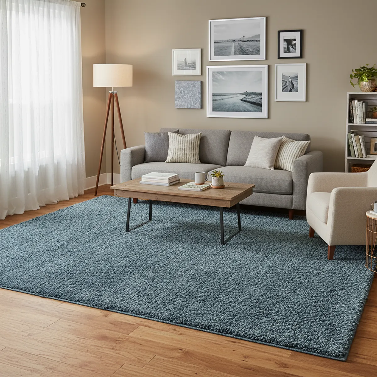 JUST HOME COLLECTION - Alfombra Shaggy 133x200 cm Azul Claro Lilashag