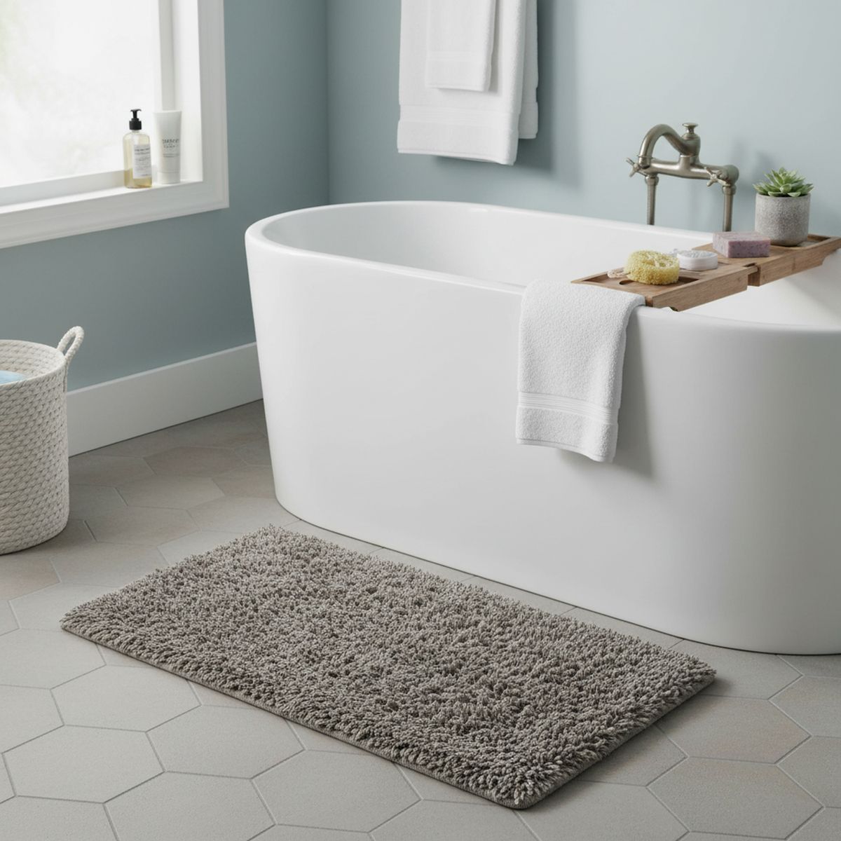 JUST HOME COLLECTION - Alfombra Mo Shag 60x110 cm Poliéster Gris