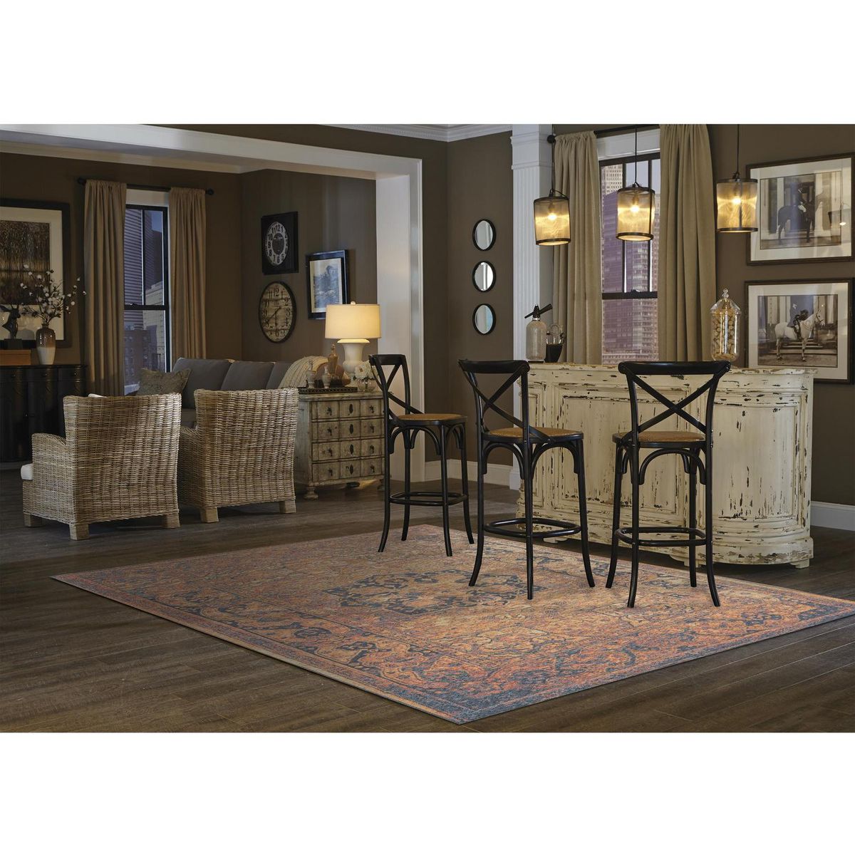 JUST HOME COLLECTION - Alfombra Prato Golden 155x235 cm Poliéster Multicolor