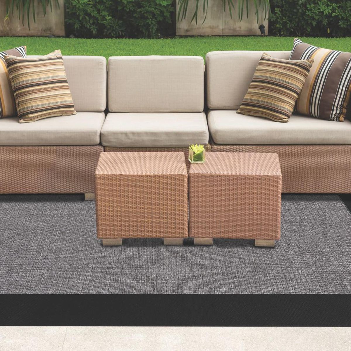 JUST HOME COLLECTION - Alfombra Scandic Borde 160x230 cm Polipropileno Negro