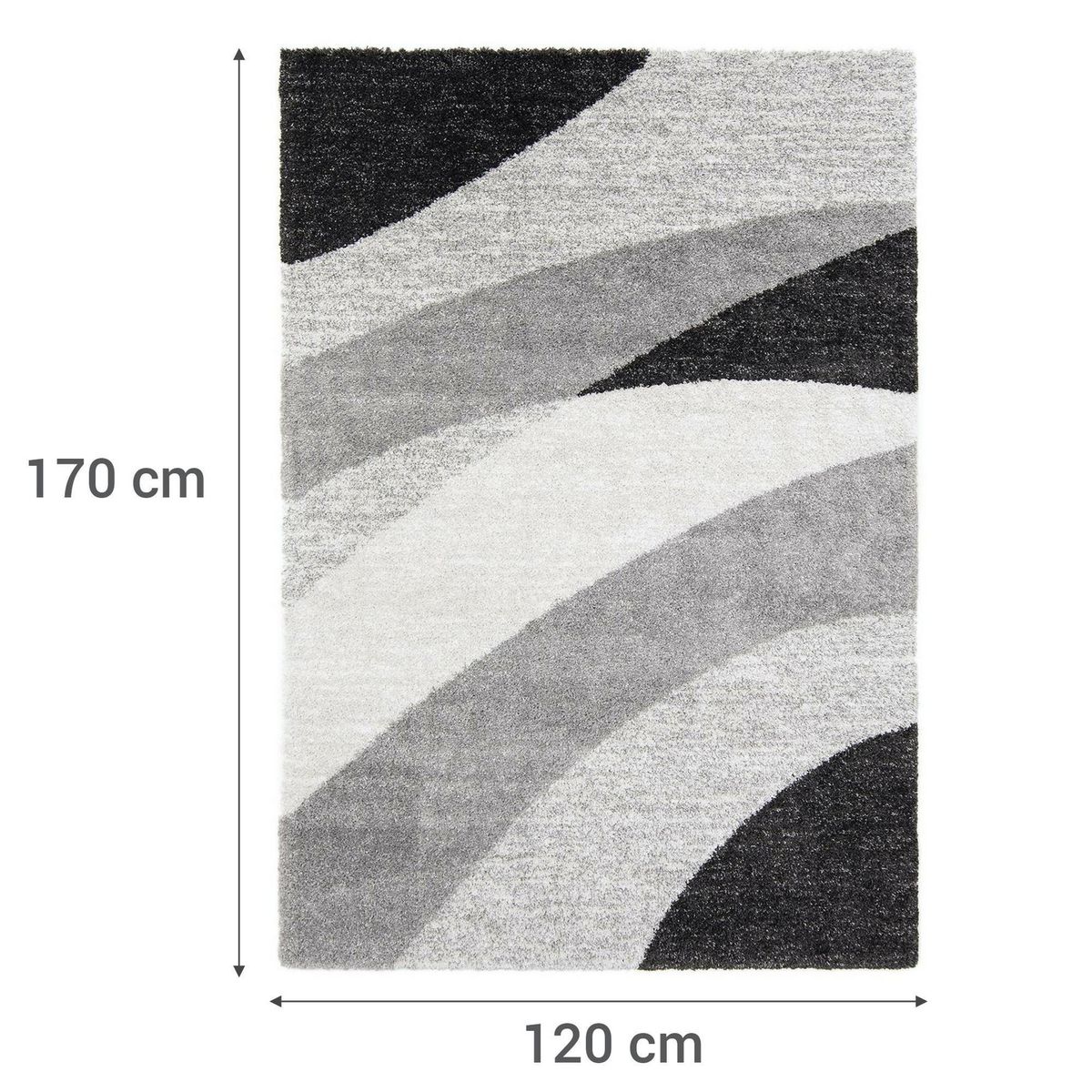 JUST HOME COLLECTION - Alfombra Tibet 120x170 cm Polipropileno Gris