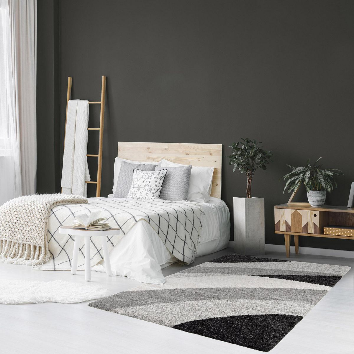 JUST HOME COLLECTION - Alfombra Tibet 60x115 cm Polipropileno Gris