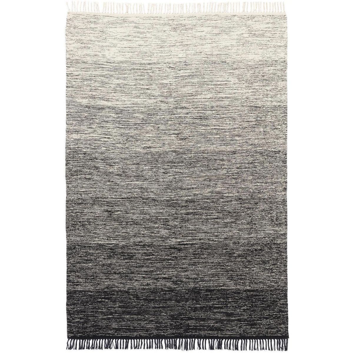 JUST HOME COLLECTION - Alfombra Ombre 160x230 cm Algodón Negro