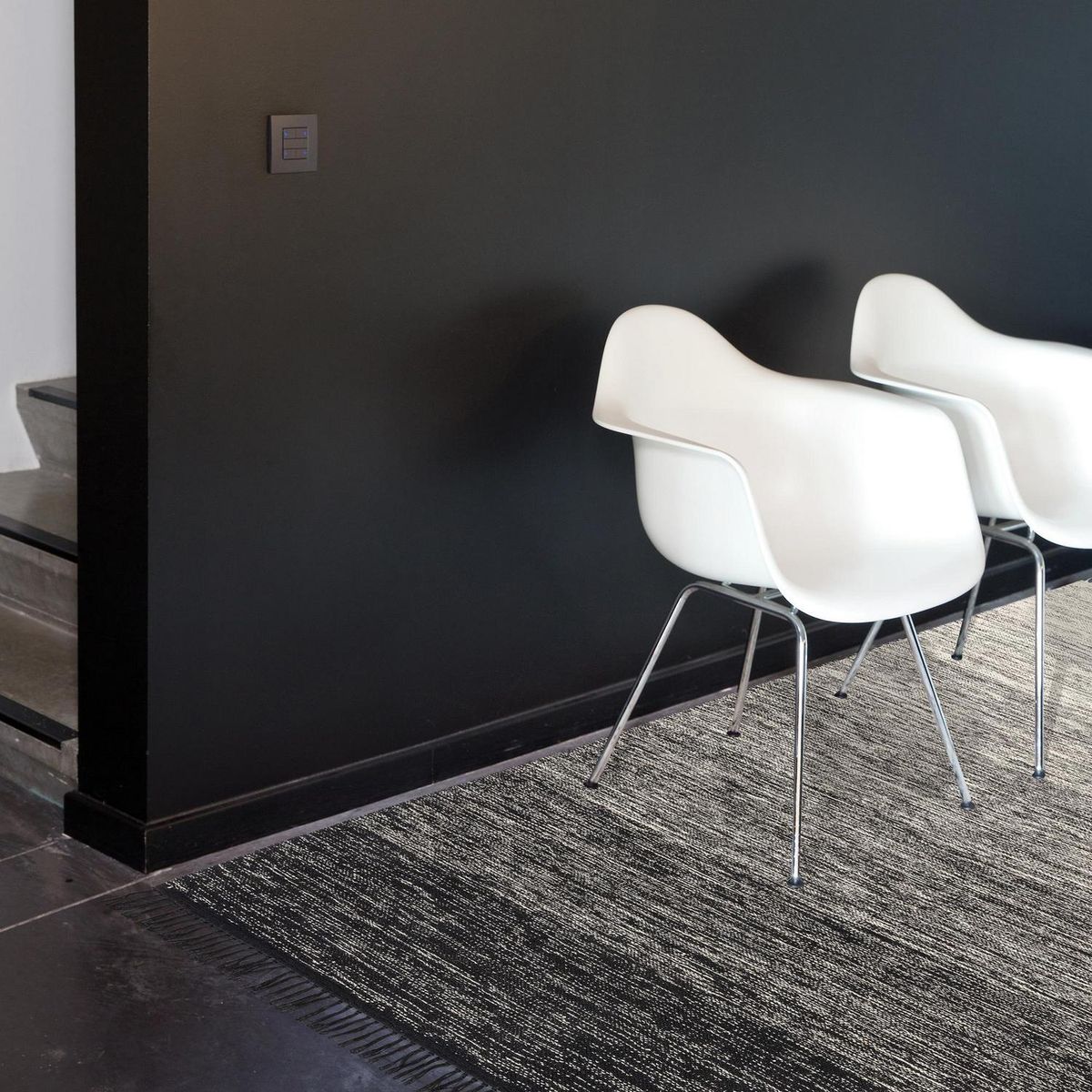 JUST HOME COLLECTION - Alfombra Ombre 160x230 cm Algodón Negro