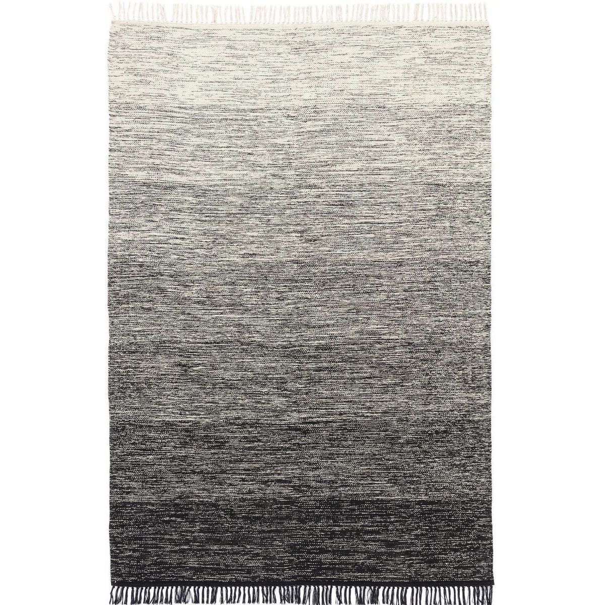 JUST HOME COLLECTION - Alfombra Grande Ombre 200x290 cm Algodón Negro