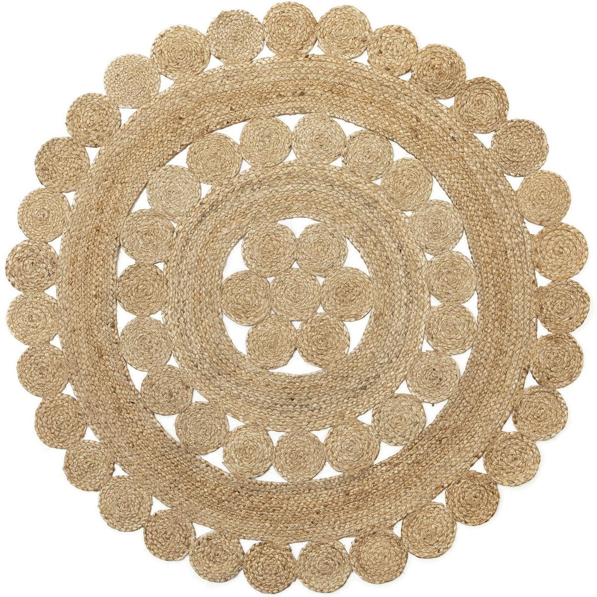 JUST HOME COLLECTION - Alfombra DOTTY 160x160 cm Yute Café