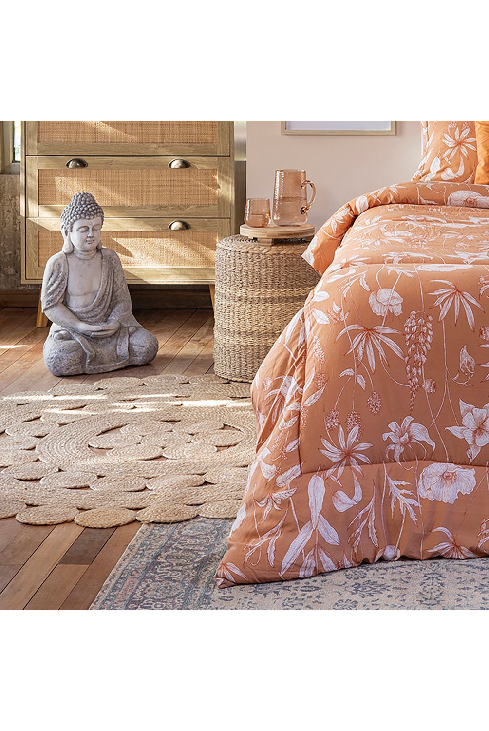 アトリエGG Hollywoodstar 0 JUST HOME COLLECTION Alfombra DOTTY 160x160 cm Yute Café