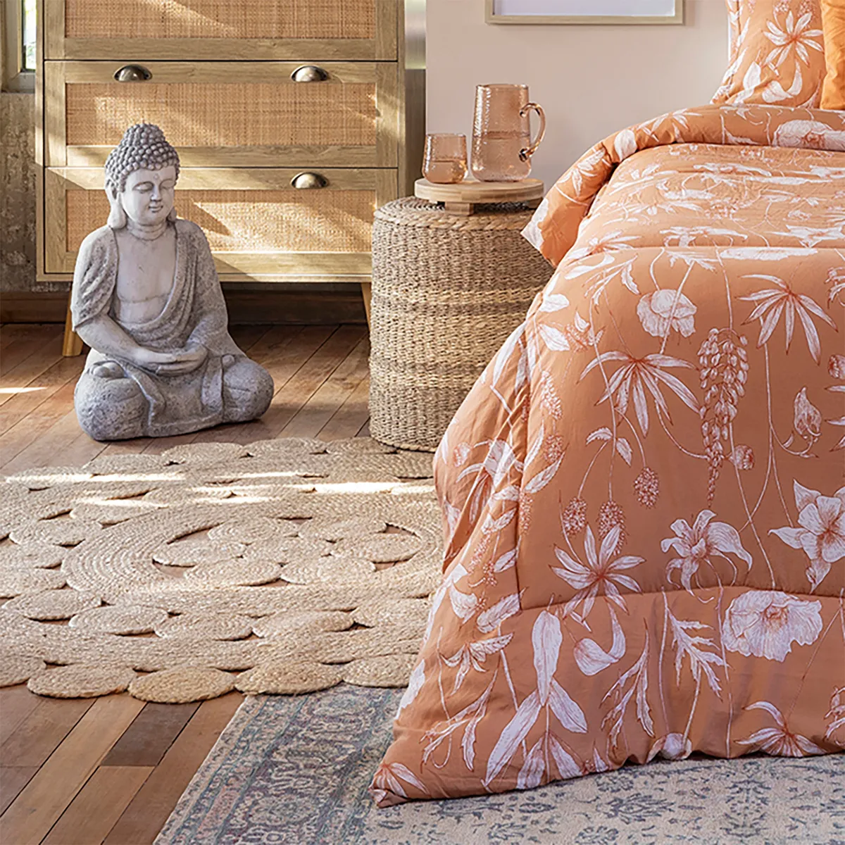 Alfombra DOTTY 160x160 cm Yute Café, marca JUST HOME COLLECTION - Foto Principal