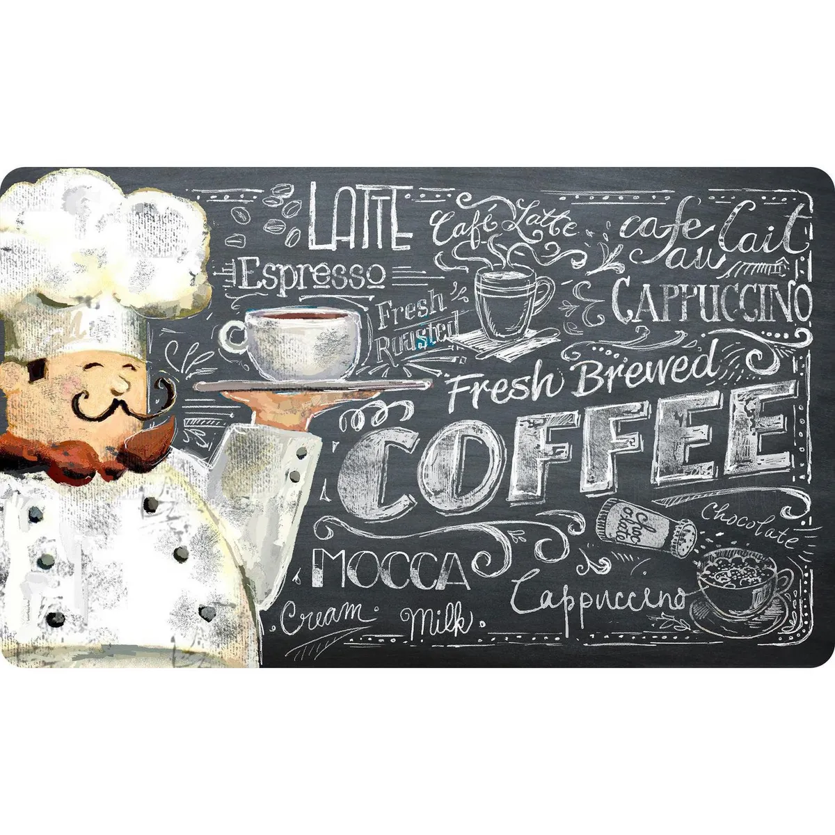 JUST HOME COLLECTION - Limpiapiés Cocina Coffee 45x75 cm PVC Café