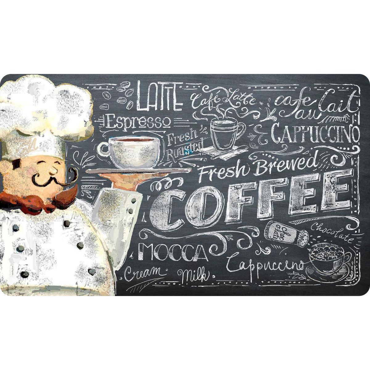 JUST HOME COLLECTION - Limpiapiés Cocina Coffee 45x75 cm PVC Café