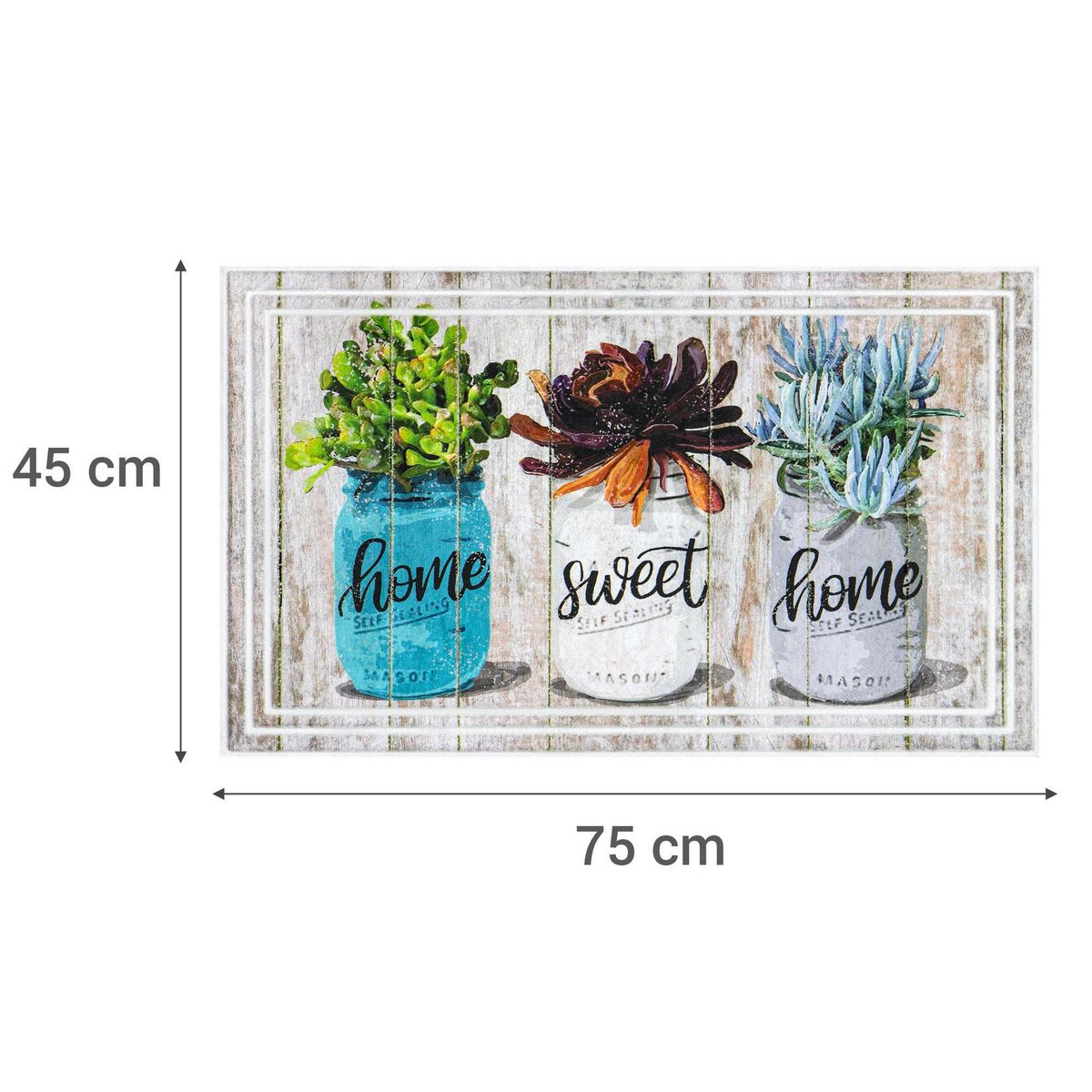 JUST HOME COLLECTION - Limpiapiés Sweet home 45x75 cm Caucho Reciclado Multicolor