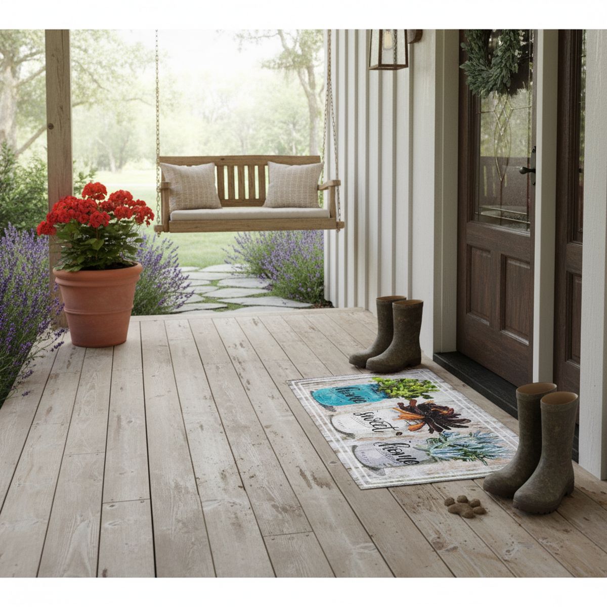 JUST HOME COLLECTION - Limpiapiés Sweet home 45x75 cm Caucho Reciclado Multicolor