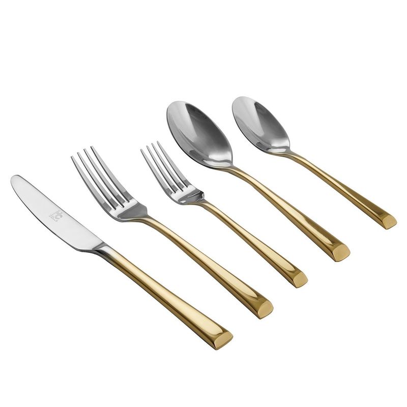 JUST HOME COLLECTION - Set de cubiertos 20 pzas mango dorado