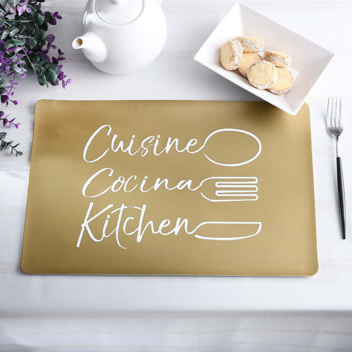 JUST HOME COLLECTION - Individual PVC cocina dorado