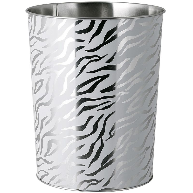 JUST HOME COLLECTION - Basurero Zebra 3 Litros Metal Blanco/Plateado