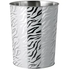 JUST HOME COLLECTION - Basurero Zebra 3 Litros Metal Blanco/Plateado