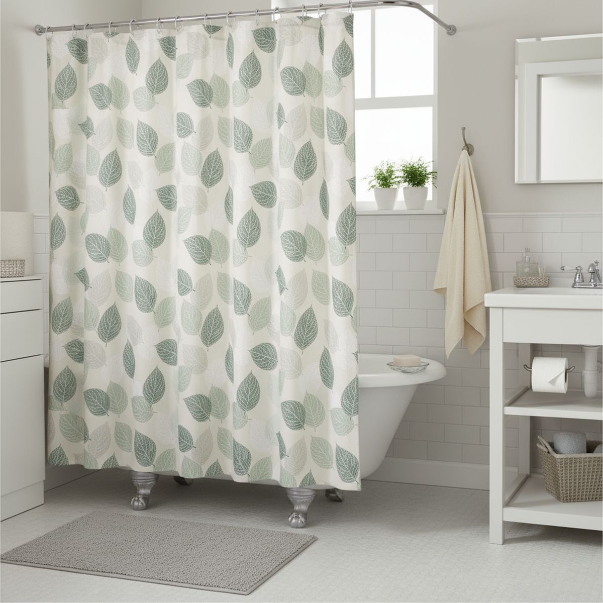 JUST HOME COLLECTION - Cortina de baño Leaf 178x180 cm