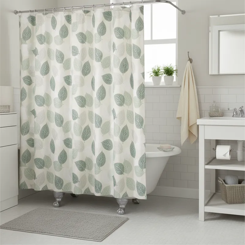 JUST HOME COLLECTION - Cortina de baño Leaf 178x180 cm