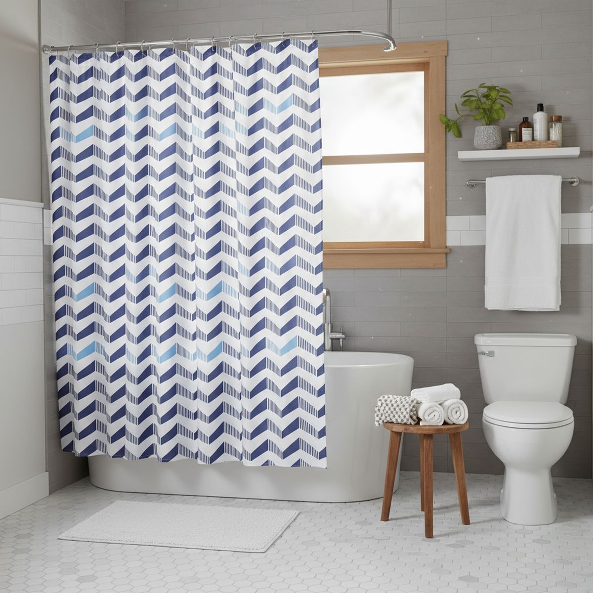 JUST HOME COLLECTION - Cortina de baño Wave 178x180 cm