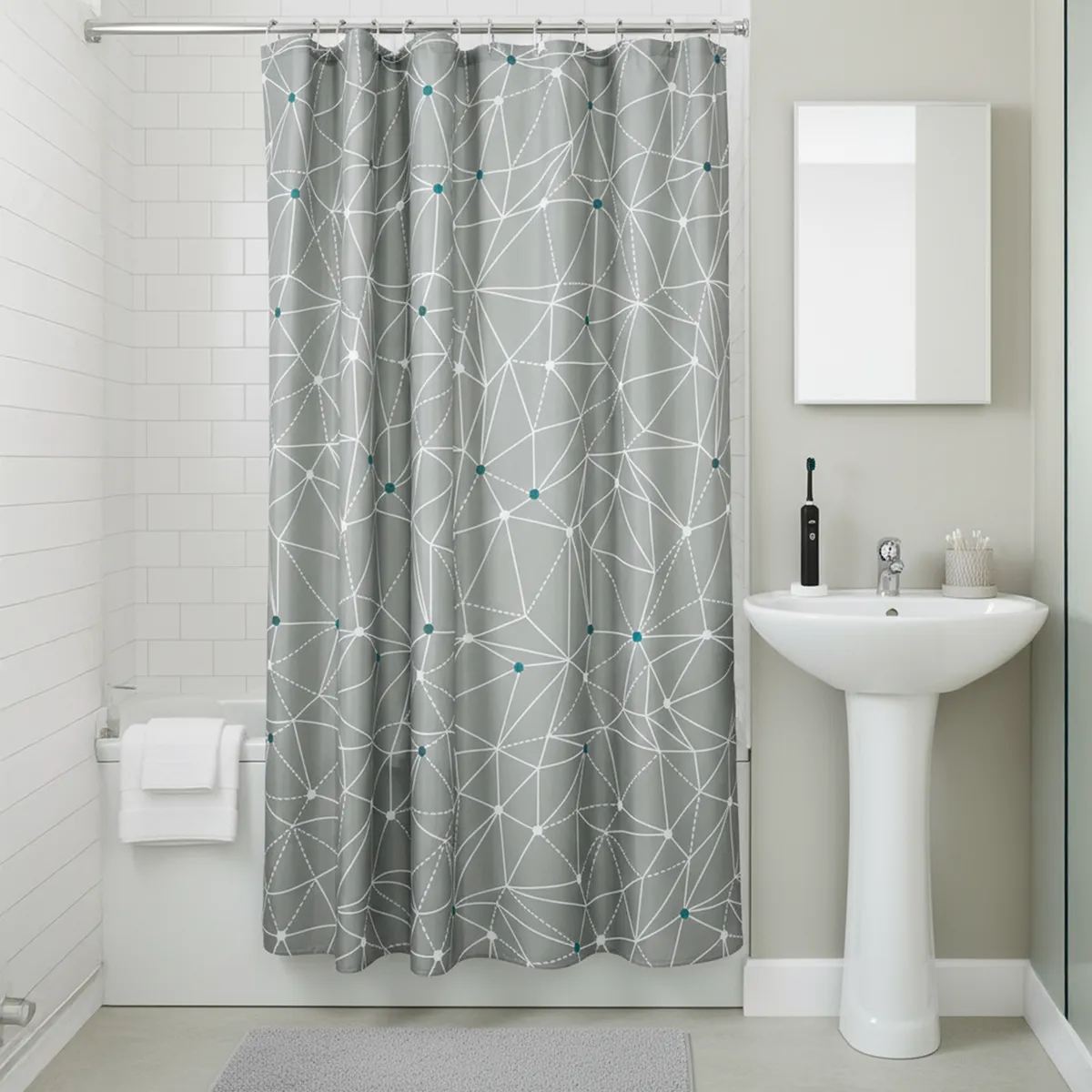 JUST HOME COLLECTION - Cortina de baño Geo Line 178x180 cm