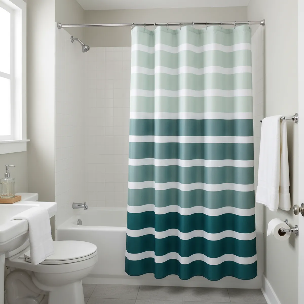 JUST HOME COLLECTION - Cortina de baño Stripe 178x180 cm