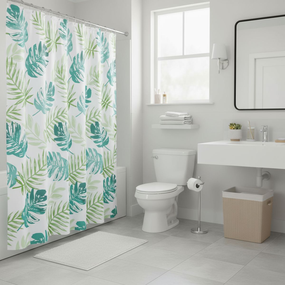 JUST HOME COLLECTION - Cortina de baño Tropical 178x180 cm