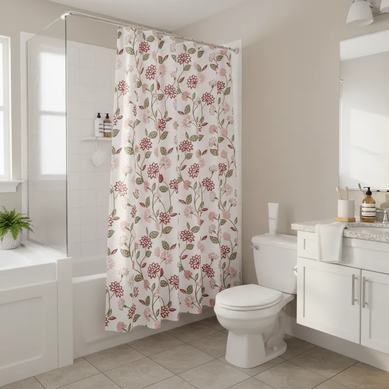 JUST HOME COLLECTION - Cortina de baño Flores 178x180 cm