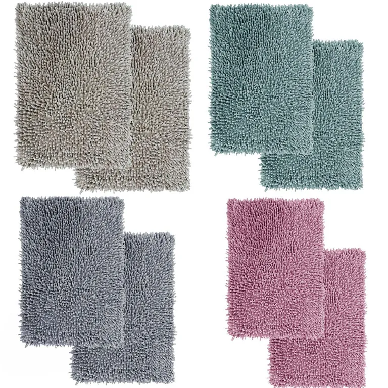 Set 2 Pisos de Baño ELITE 40x60 cm Algodón Colores Surtidos