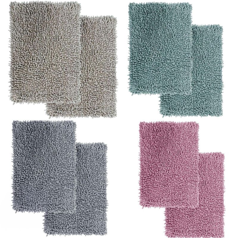 JUST HOME COLLECTION - Set 2 Pisos de Baño ELITE 40x60 cm Algodón Variados