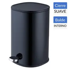 JUST HOME COLLECTION - Basurero Cilindro 5 Litros Metal Negro