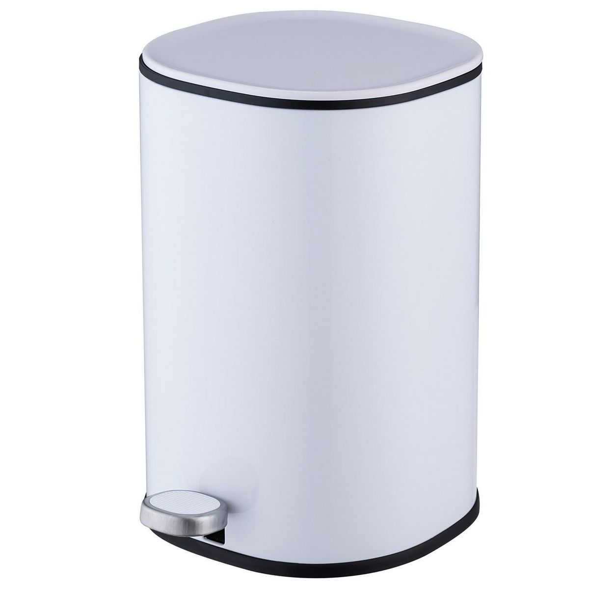 JUST HOME COLLECTION - Papelero Cilindro 5 Litros Metal Blanco