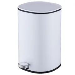 JUST HOME COLLECTION - Papelero Cilindro 5 Litros Metal/PP/ABS Blanco