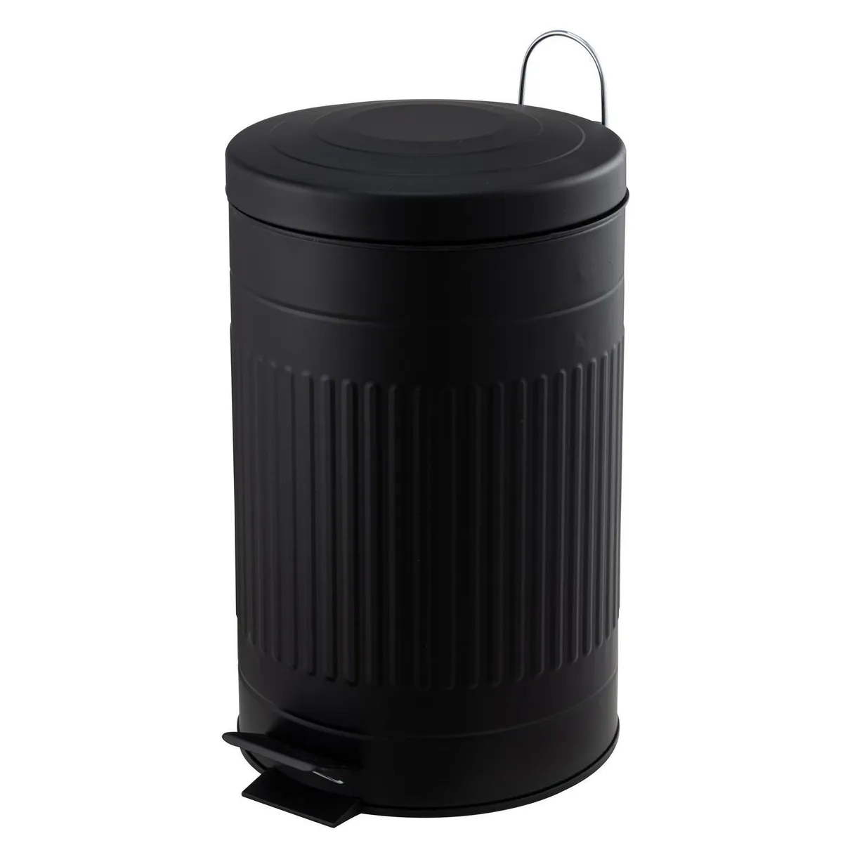 JUST HOME COLLECTION - Basurero Relieve 12 Litros Metal Negro